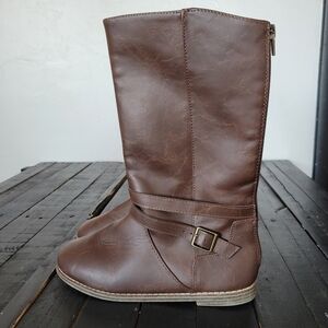 Old Navy Brown Boots Faux Leather EUC Women's 5 Mid-calf Fall Winter